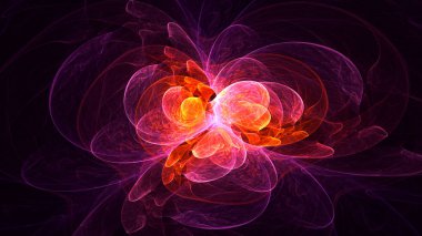 Soyut fraktal ışık arkaplanı 3 boyutlu oluşturuluyor