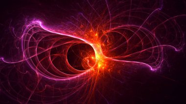 Soyut fraktal ışık arkaplanı 3 boyutlu oluşturuluyor