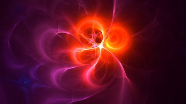 Soyut fraktal ışık arkaplanı 3 boyutlu oluşturuluyor