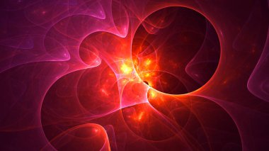 Soyut fraktal ışık arkaplanı 3 boyutlu oluşturuluyor