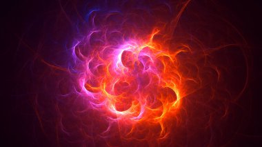 Soyut fraktal ışık arkaplanı 3 boyutlu oluşturuluyor