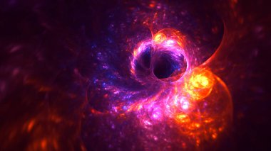 Soyut fraktal ışık arkaplanı 3 boyutlu oluşturuluyor