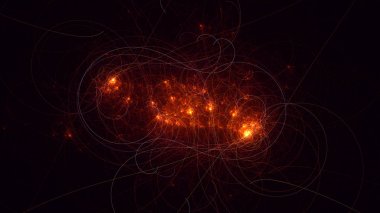 Soyut fraktal ışık arkaplanı 3 boyutlu oluşturuluyor