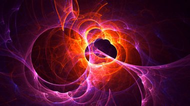 Soyut fraktal ışık arkaplanı 3 boyutlu oluşturuluyor