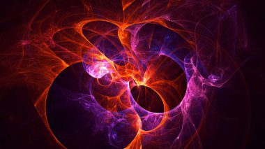 Soyut fraktal ışık arkaplanı 3 boyutlu oluşturuluyor