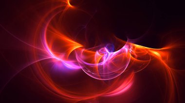 Soyut fraktal ışık arkaplanı 3 boyutlu oluşturuluyor