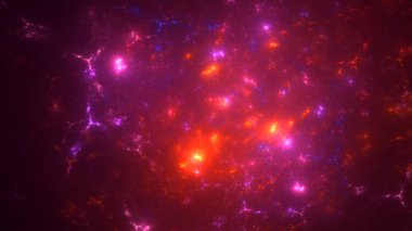 Soyut fraktal ışık arkaplanı 3 boyutlu oluşturuluyor