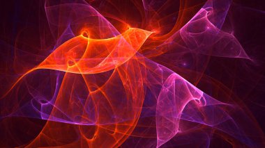 Soyut fraktal ışık arkaplanı 3 boyutlu oluşturuluyor