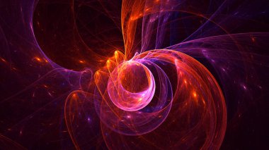 Soyut fraktal ışık arkaplanı 3 boyutlu oluşturuluyor