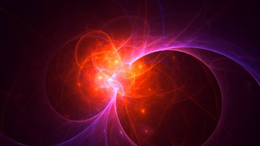 Soyut fraktal ışık arkaplanı 3 boyutlu oluşturuluyor