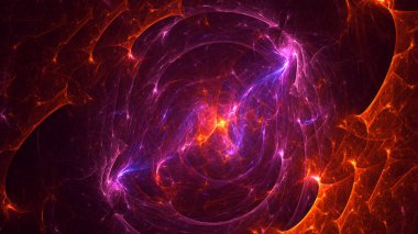 Soyut fraktal ışık arkaplanı 3 boyutlu oluşturuluyor