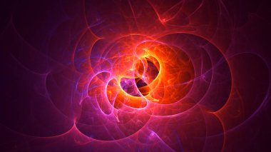 Soyut fraktal ışık arkaplanı 3 boyutlu oluşturuluyor