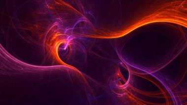 Soyut fraktal ışık arkaplanı 3 boyutlu oluşturuluyor