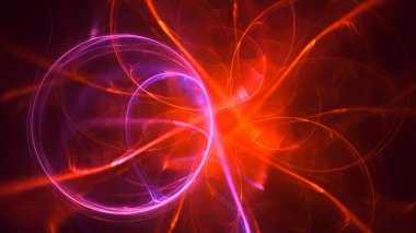 Soyut fraktal ışık arkaplanı 3 boyutlu oluşturuluyor