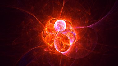 Soyut fraktal ışık arkaplanı 3 boyutlu oluşturuluyor