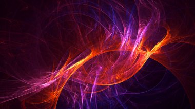 Soyut fraktal ışık arkaplanı 3 boyutlu oluşturuluyor