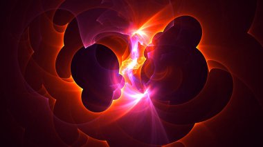 Soyut fraktal ışık arkaplanı 3 boyutlu oluşturuluyor