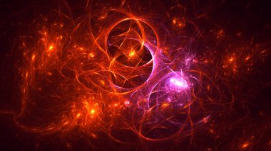 Soyut fraktal ışık arkaplanı 3 boyutlu oluşturuluyor