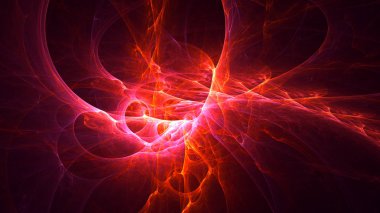 Soyut fraktal ışık arkaplanı 3 boyutlu oluşturuluyor