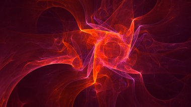 Soyut fraktal ışık arkaplanı 3 boyutlu oluşturuluyor