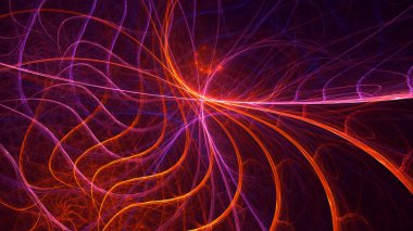 Soyut fraktal ışık arkaplanı 3 boyutlu oluşturuluyor