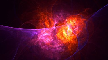 Soyut fraktal ışık arkaplanı 3 boyutlu oluşturuluyor