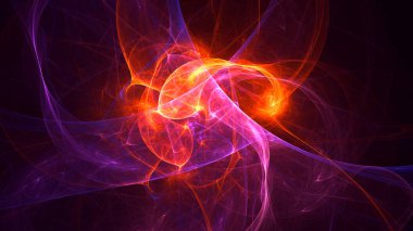 Soyut fraktal ışık arkaplanı 3 boyutlu oluşturuluyor