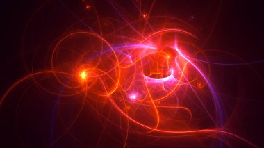 Soyut fraktal ışık arkaplanı 3 boyutlu oluşturuluyor