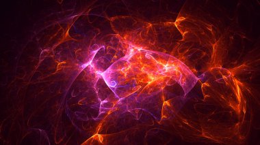 Soyut fraktal ışık arkaplanı 3 boyutlu oluşturuluyor