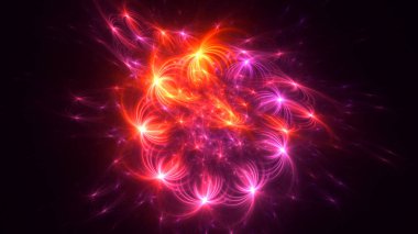 Soyut fraktal ışık arkaplanı 3 boyutlu oluşturuluyor