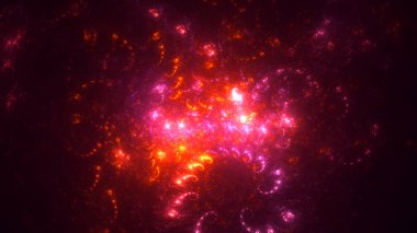 Soyut fraktal ışık arkaplanı 3 boyutlu oluşturuluyor