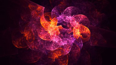 Soyut fraktal ışık arkaplanı 3 boyutlu oluşturuluyor