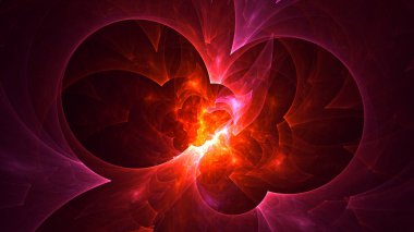 Soyut fraktal ışık arkaplanı 3 boyutlu oluşturuluyor