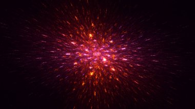 Soyut fraktal ışık arkaplanı 3 boyutlu oluşturuluyor