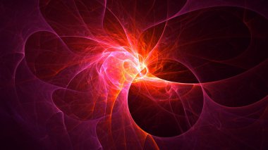 Soyut fraktal ışık arkaplanı 3 boyutlu oluşturuluyor