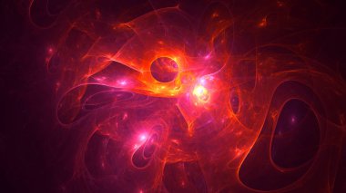 Soyut fraktal ışık arkaplanı 3 boyutlu oluşturuluyor