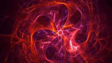 Soyut fraktal ışık arkaplanı 3 boyutlu oluşturuluyor