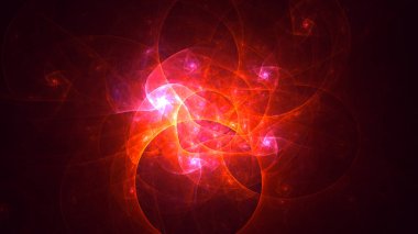 Soyut fraktal ışık arkaplanı 3 boyutlu oluşturuluyor