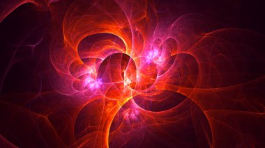 Soyut fraktal ışık arkaplanı 3 boyutlu oluşturuluyor