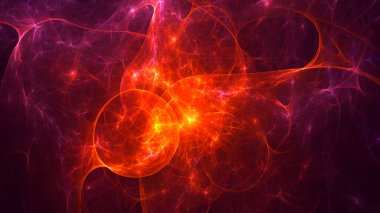 Soyut fraktal ışık arkaplanı 3 boyutlu oluşturuluyor