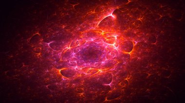 Soyut fraktal ışık arkaplanı 3 boyutlu oluşturuluyor