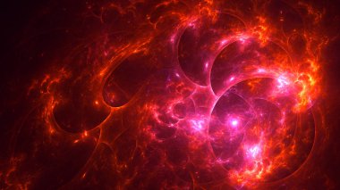 Soyut fraktal ışık arkaplanı 3 boyutlu oluşturuluyor