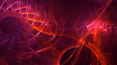 Soyut fraktal ışık arkaplanı 3 boyutlu oluşturuluyor