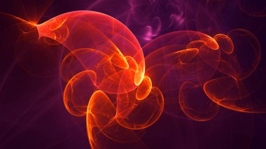 Soyut fraktal ışık arkaplanı 3 boyutlu oluşturuluyor