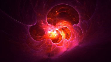 Soyut fraktal ışık arkaplanı 3 boyutlu oluşturuluyor