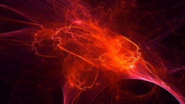 Soyut fraktal ışık arkaplanı 3 boyutlu oluşturuluyor