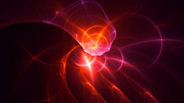 Soyut fraktal ışık arkaplanı 3 boyutlu oluşturuluyor