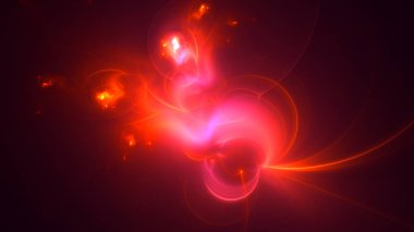 Soyut fraktal ışık arkaplanı 3 boyutlu oluşturuluyor