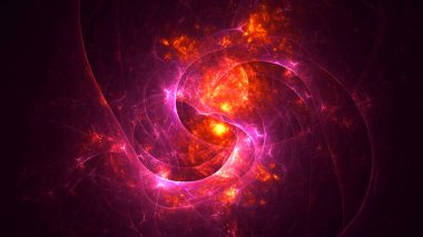 Soyut fraktal ışık arkaplanı 3 boyutlu oluşturuluyor