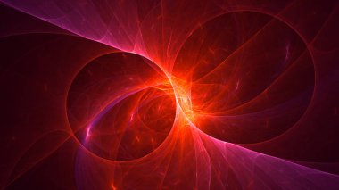 Soyut fraktal ışık arkaplanı 3 boyutlu oluşturuluyor